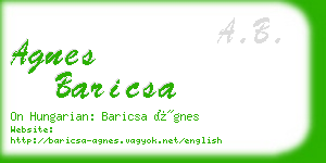 agnes baricsa business card